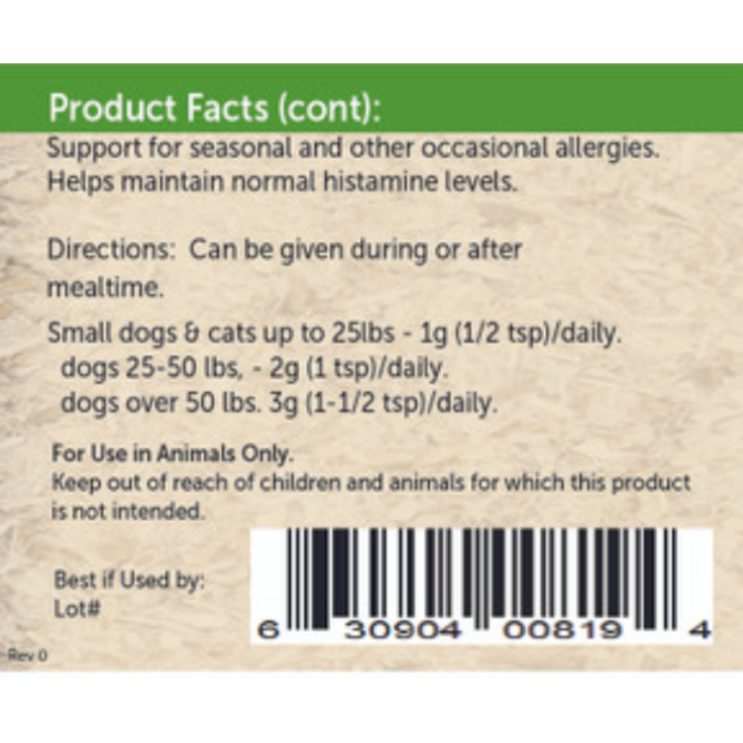Seasonal Allergy + Quercetin Herbal Support Powder for Dogs and Cats