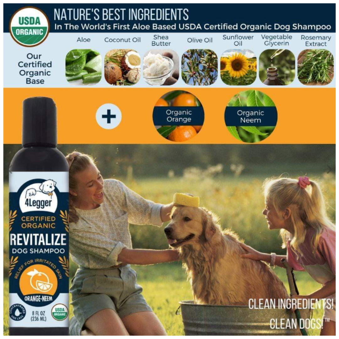 Revitalize Neem Anti-Flea Dog Shampoo by 4-Legger - 16oz