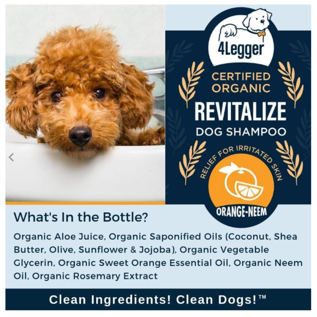 Revitalize Neem Anti-Flea Dog Shampoo by 4-Legger - 16oz