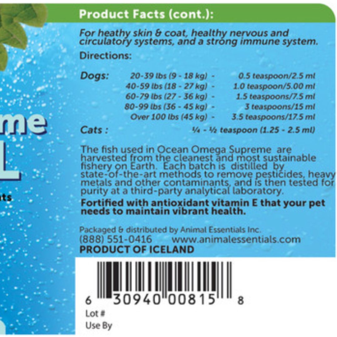 Ocean Omega Supreme Fish Oil for Dogs & Cats