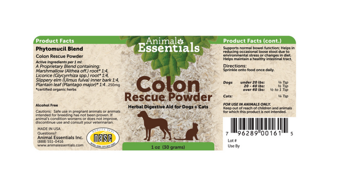 Colon Rescue Powder for GI & Digestion by Animal Essentials