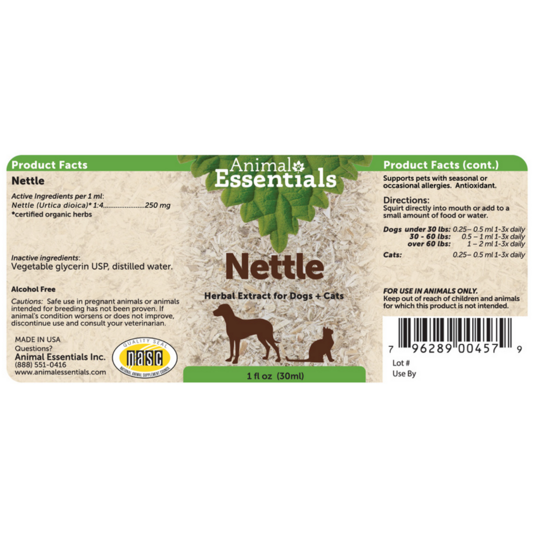 Nettle Organic Antihistamine Herbal Tincture by Animal Essentials