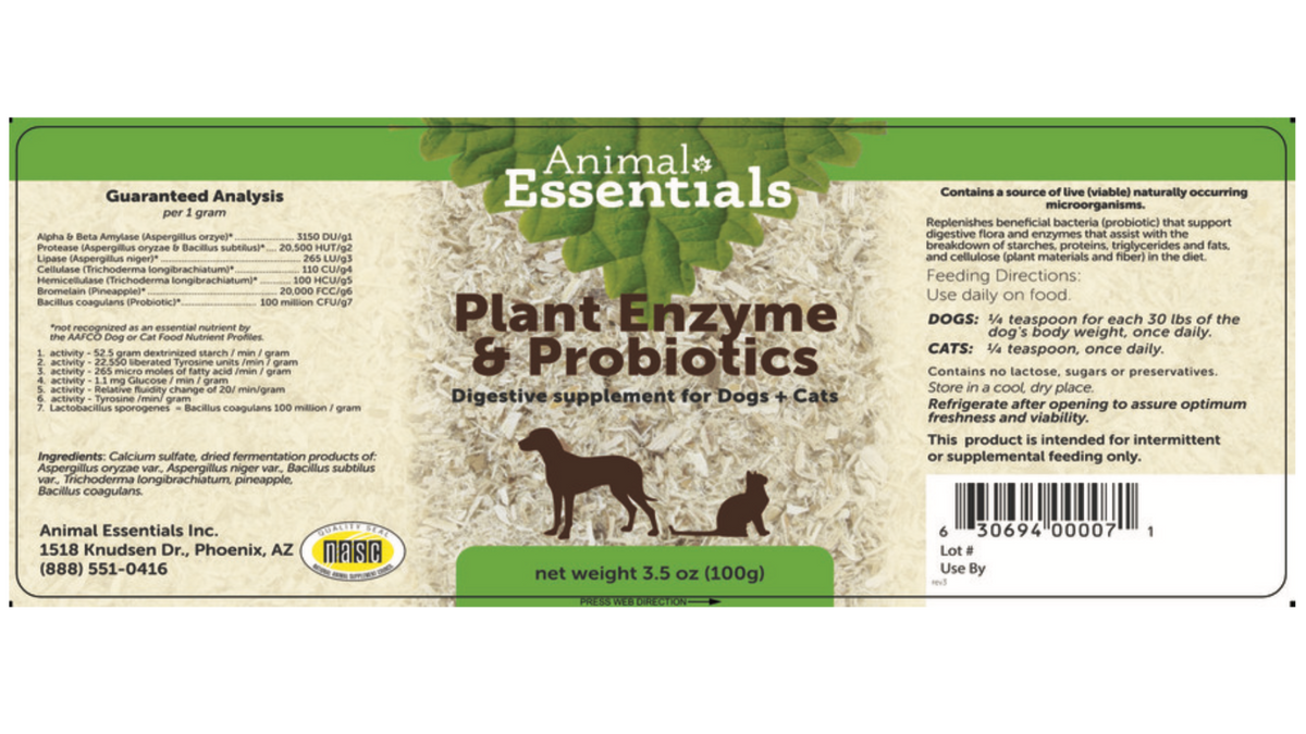 Plant Enzyme & Probiotics: Digestive Supplement for Animals by Animal Essentials
