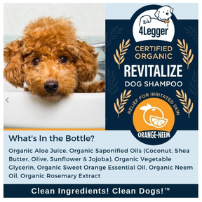 Revitalize Neem Anti-Flea Dog Shampoo by 4-Legger - 16oz